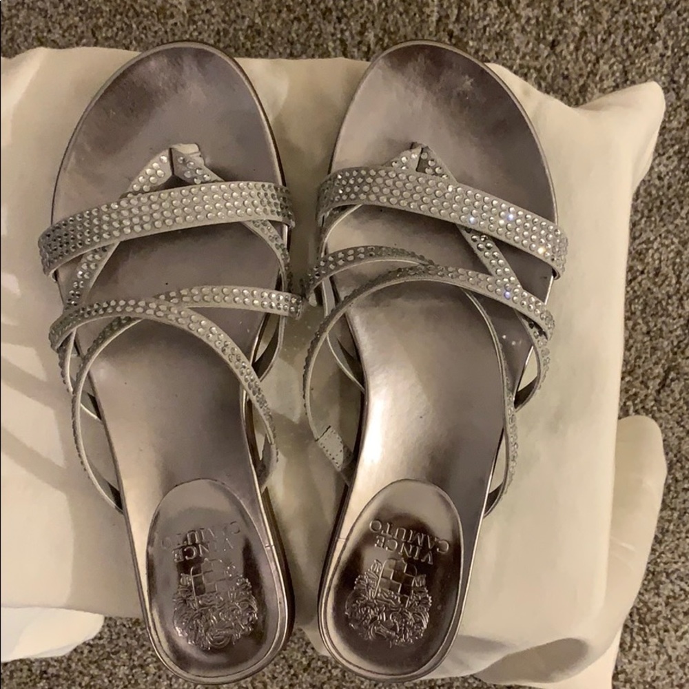 Vince Camuto Sandal is Silver/Grey